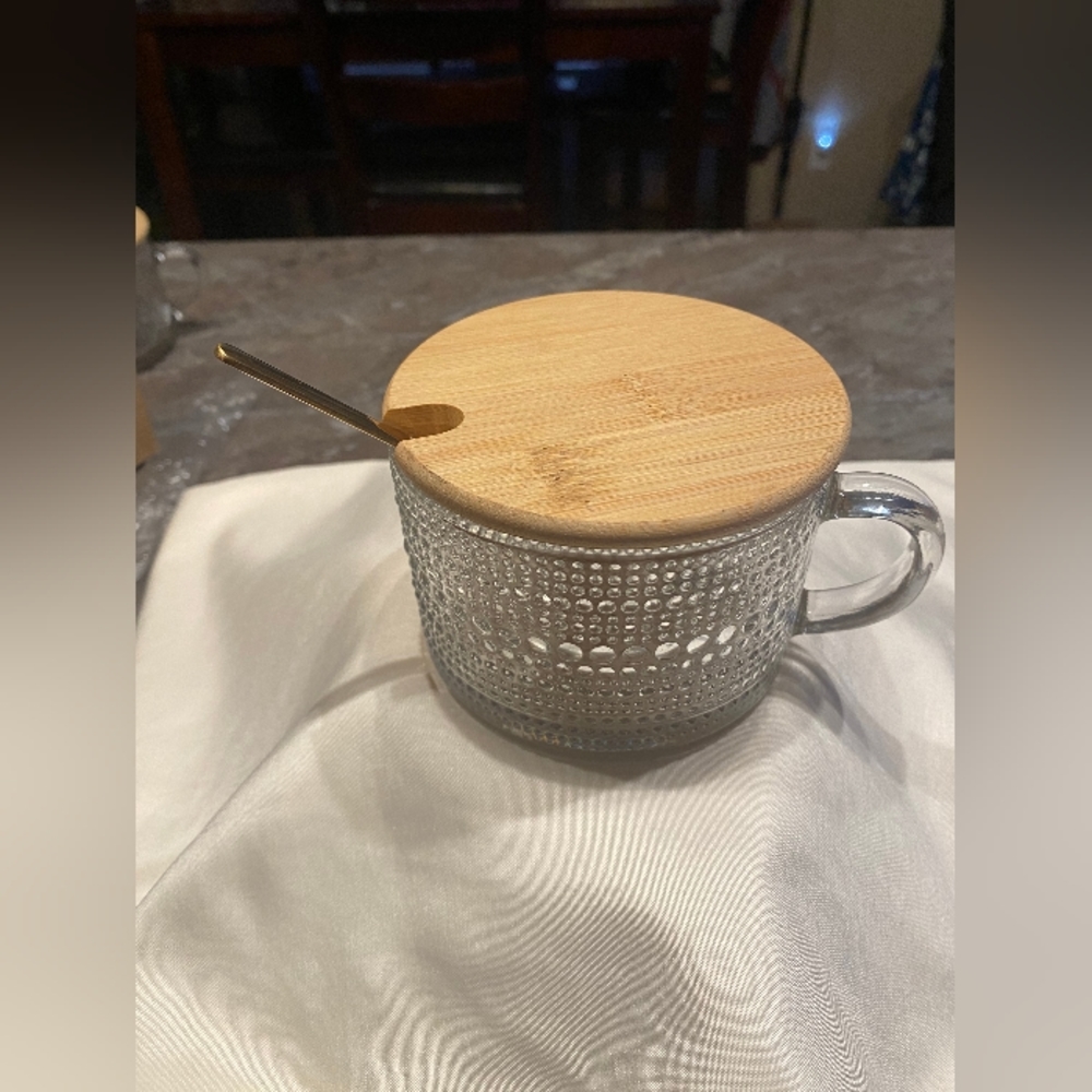 Brand new Vintage style over night oat mugs with spoons